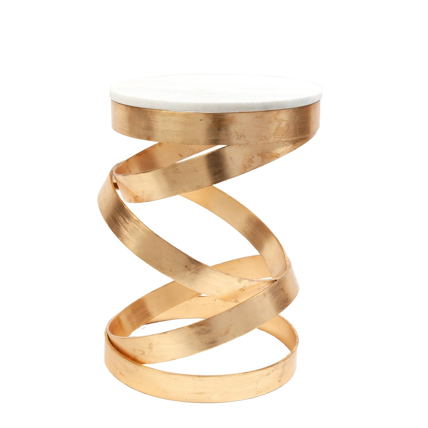 Spiral Table - Gold Leaf-Global Views-GVSA-EN9.90007-Side Tables-1-France and Son