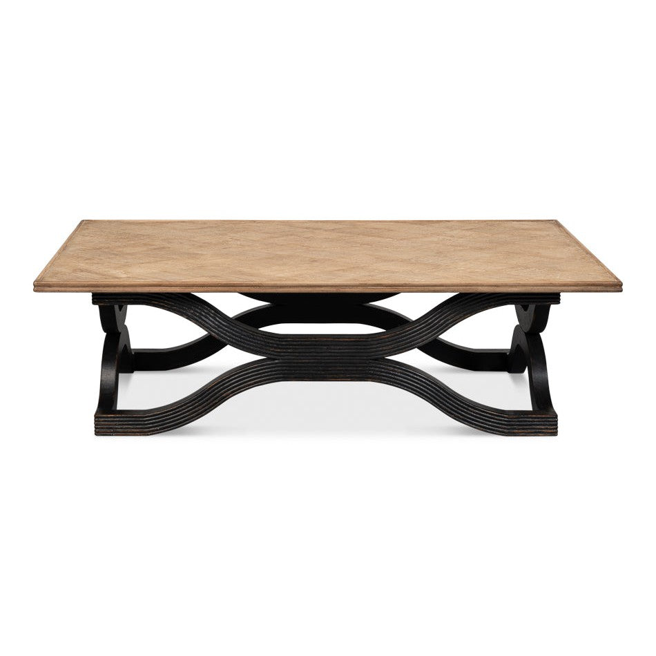 Wavy Coffee Table-SARREID-SARREID-53529-5-Coffee TablesAntique Black Finish-8-France and Son