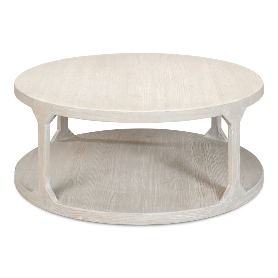 Devon Coffee Table-SARREID-SARREID-53536-H-Coffee TablesWhite-2-France and Son