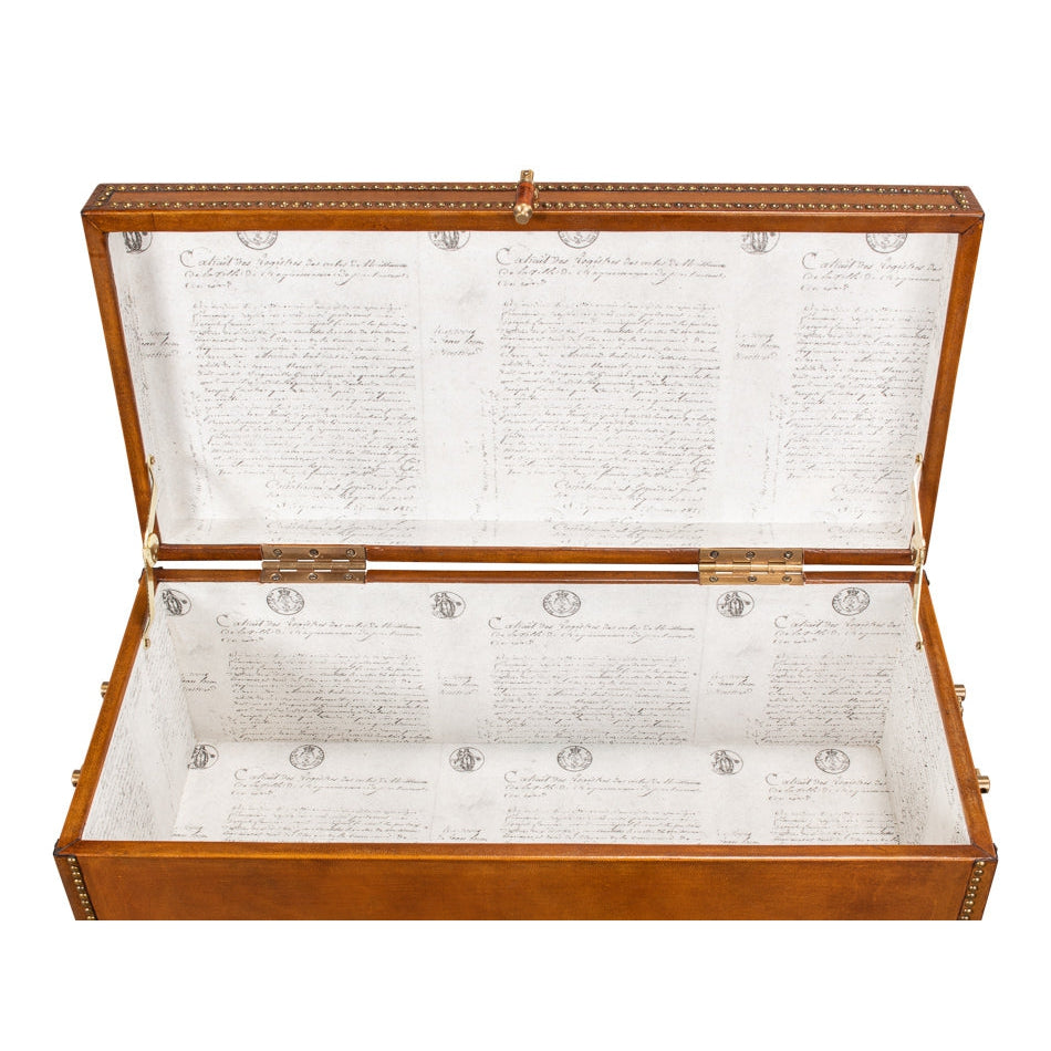 Remington Leather Box On Stand-SARREID-SARREID-53537-Baskets & Boxes-3-France and Son