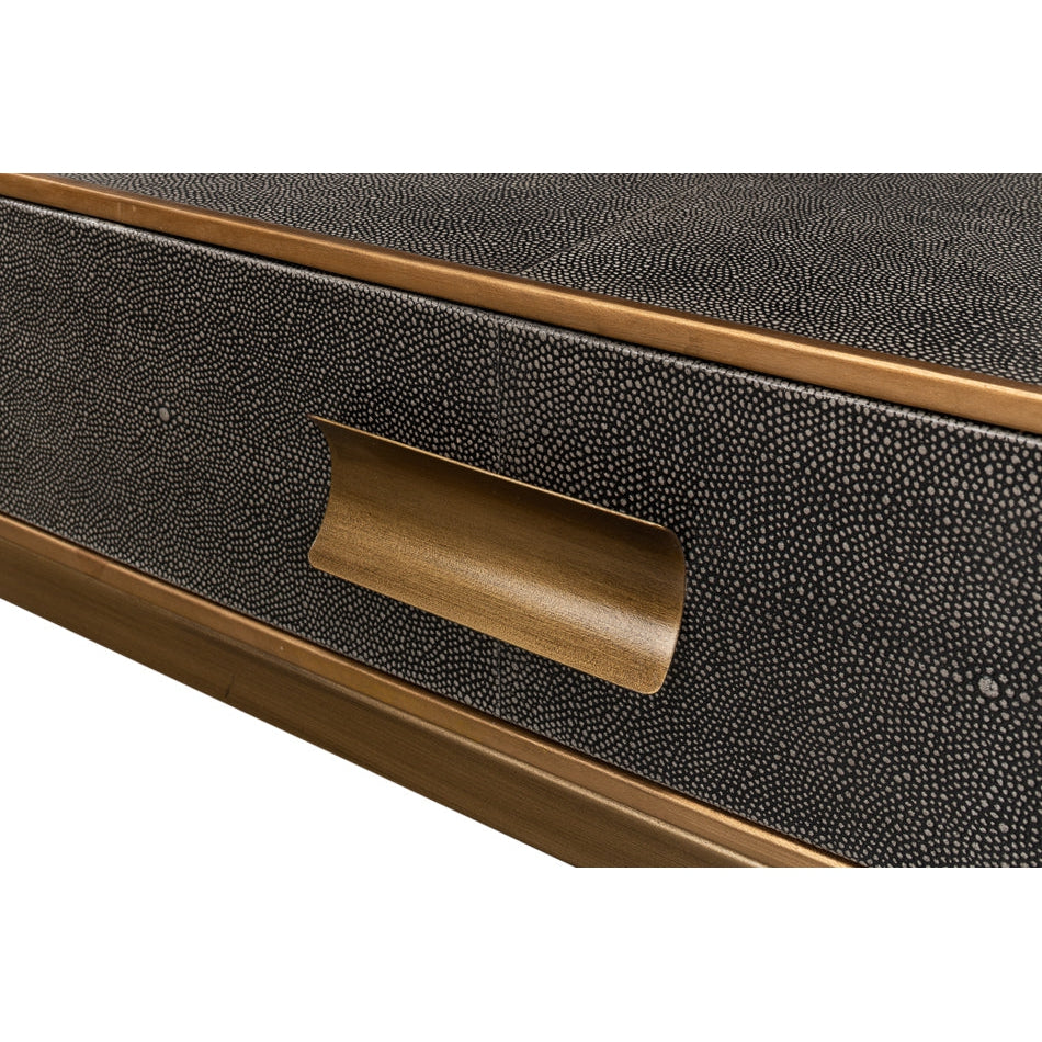 Gideon Shagreen Square Coffee Table-SARREID-SARREID-53552-1-Coffee TablesAntique Grey Finish-7-France and Son