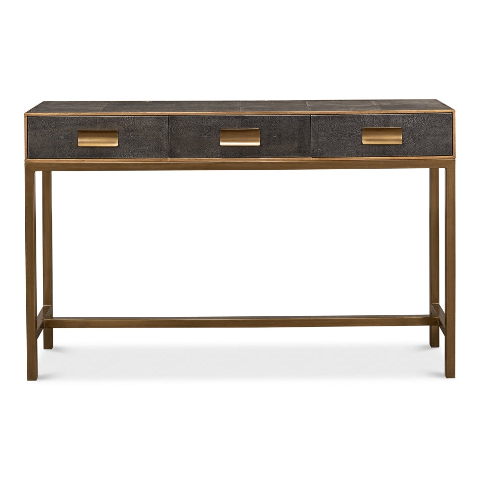 Gideon Shagreen Console Table-SARREID-SARREID-53553-1-Console TablesAntique Grey-1-France and Son