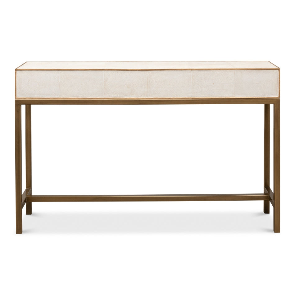 Gideon Shagreen Console Table-SARREID-SARREID-53553-1-Console TablesAntique Grey-5-France and Son