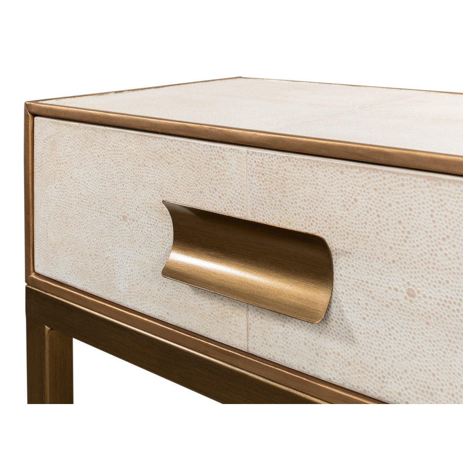 Gideon Shagreen Console Table-SARREID-SARREID-53553-1-Console TablesAntique Grey-8-France and Son