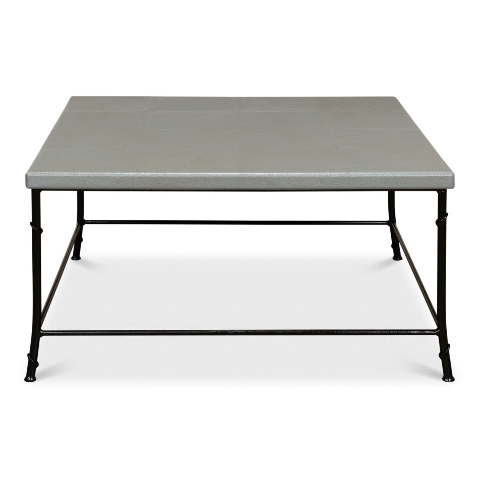 Shagreen Square Coffee Table-SARREID-SARREID-53560-2-Coffee TablesStorm Grey-1-France and Son