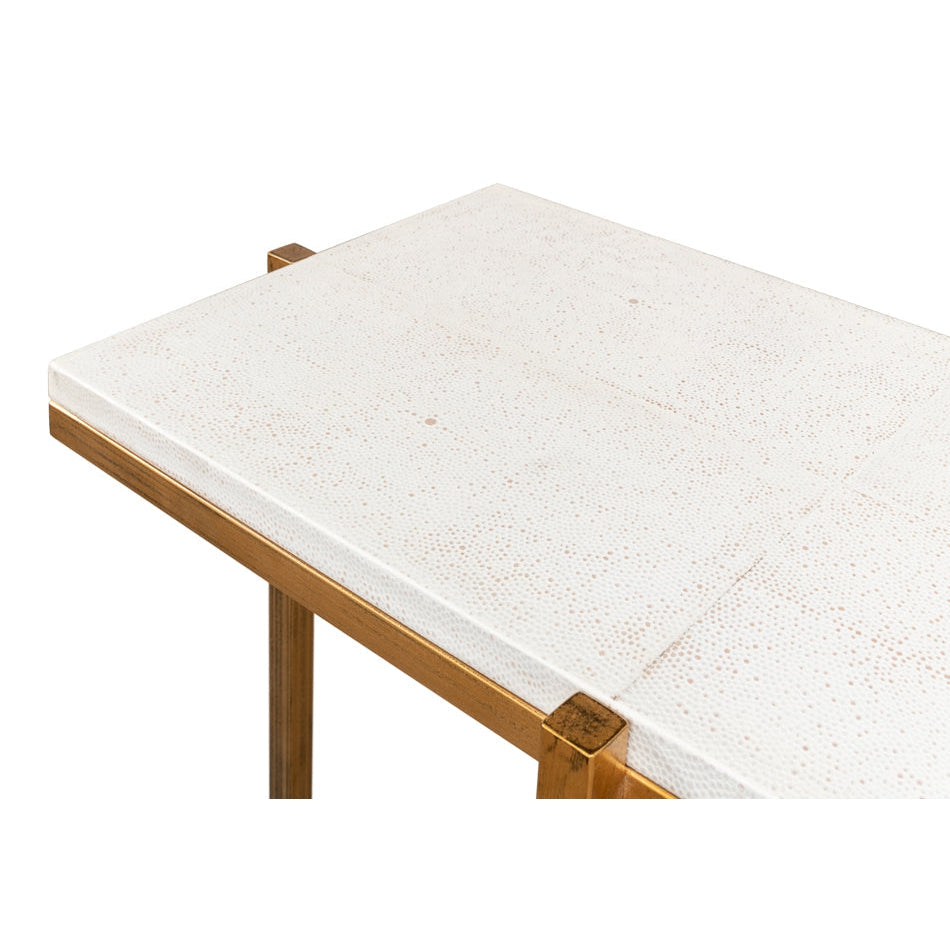 Shagreen Console Table Osprey White-SARREID-SARREID-53566-4-Console Tables-2-France and Son