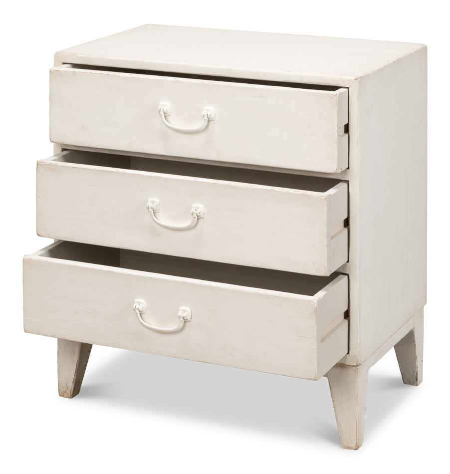 Willow 3 Drawer Commode-SARREID-SARREID-53575-3-NightstandsAntique White-3-France and Son