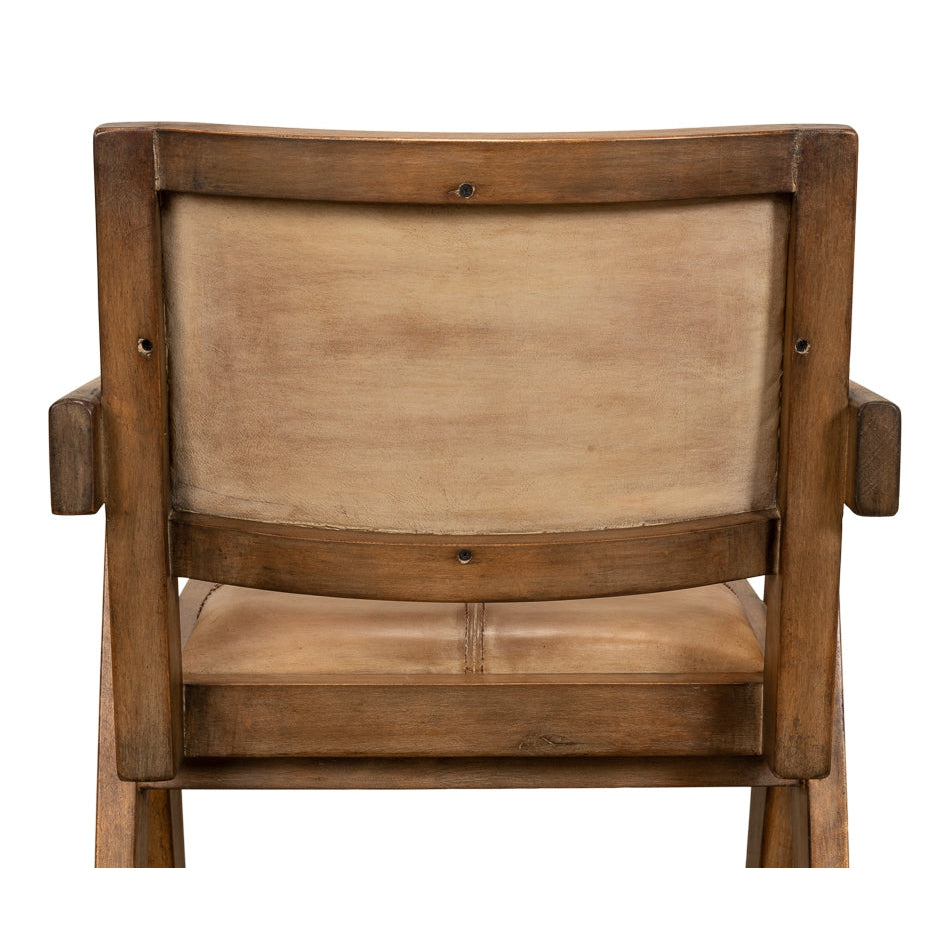 Angus Chair Brown W/Brown Leather-SARREID-SARREID-53576-2-Dining Chairs-2-France and Son