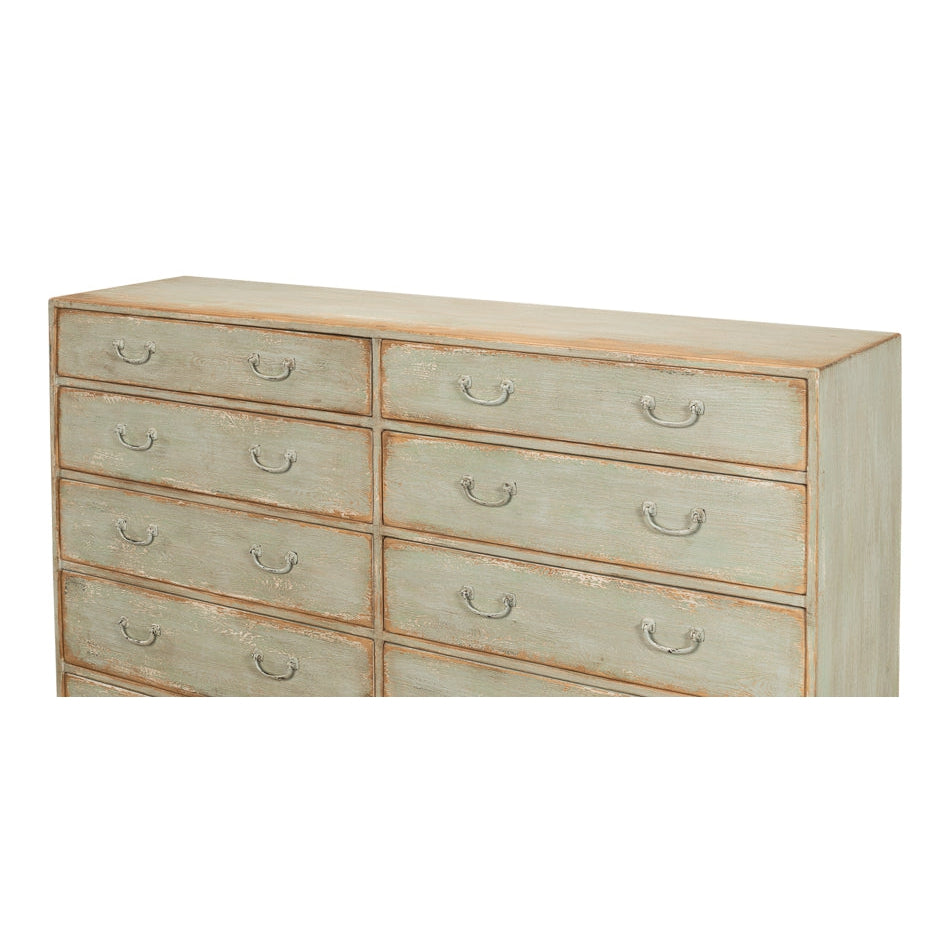 Willow 10 Drawer Commode, Sage-SARREID-SARREID-53619-4-Dressers-3-France and Son