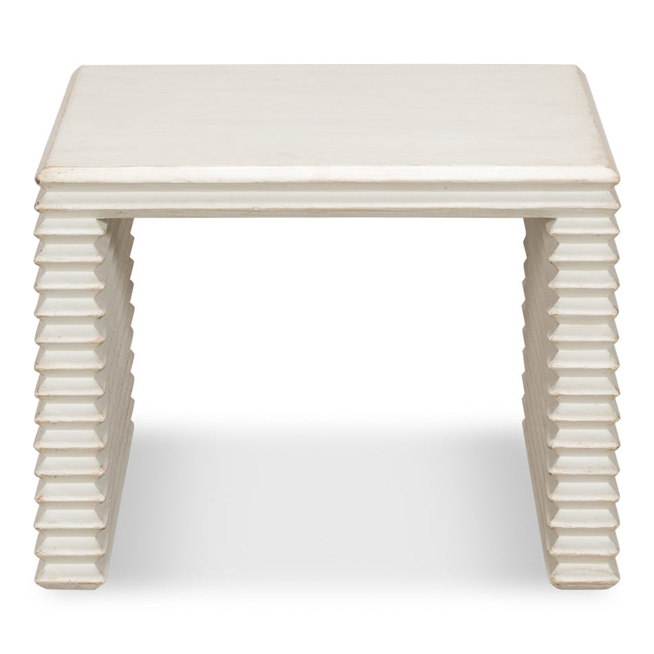 Stacked Stool Antique White-SARREID-SARREID-53620-3-Stools & Ottomans-1-France and Son