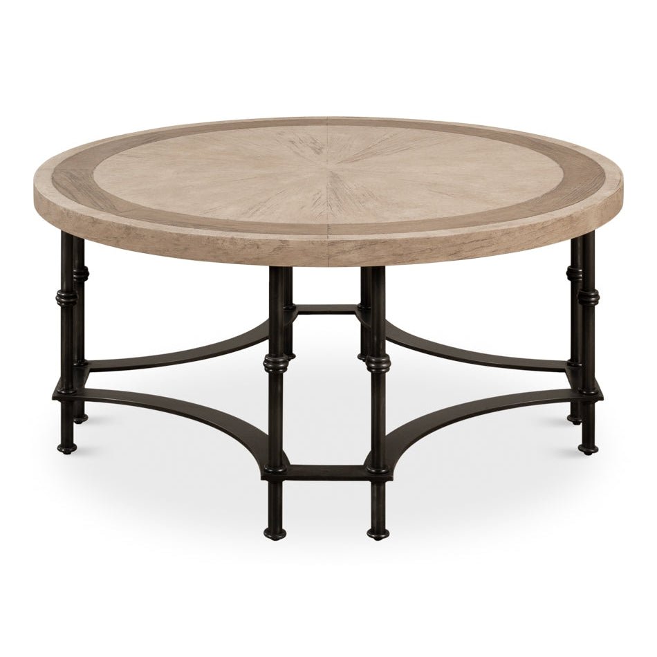 Chisholm Equestrian Cocktail Table Grey-SARREID-SARREID-53625-I-Coffee Tables-1-France and Son