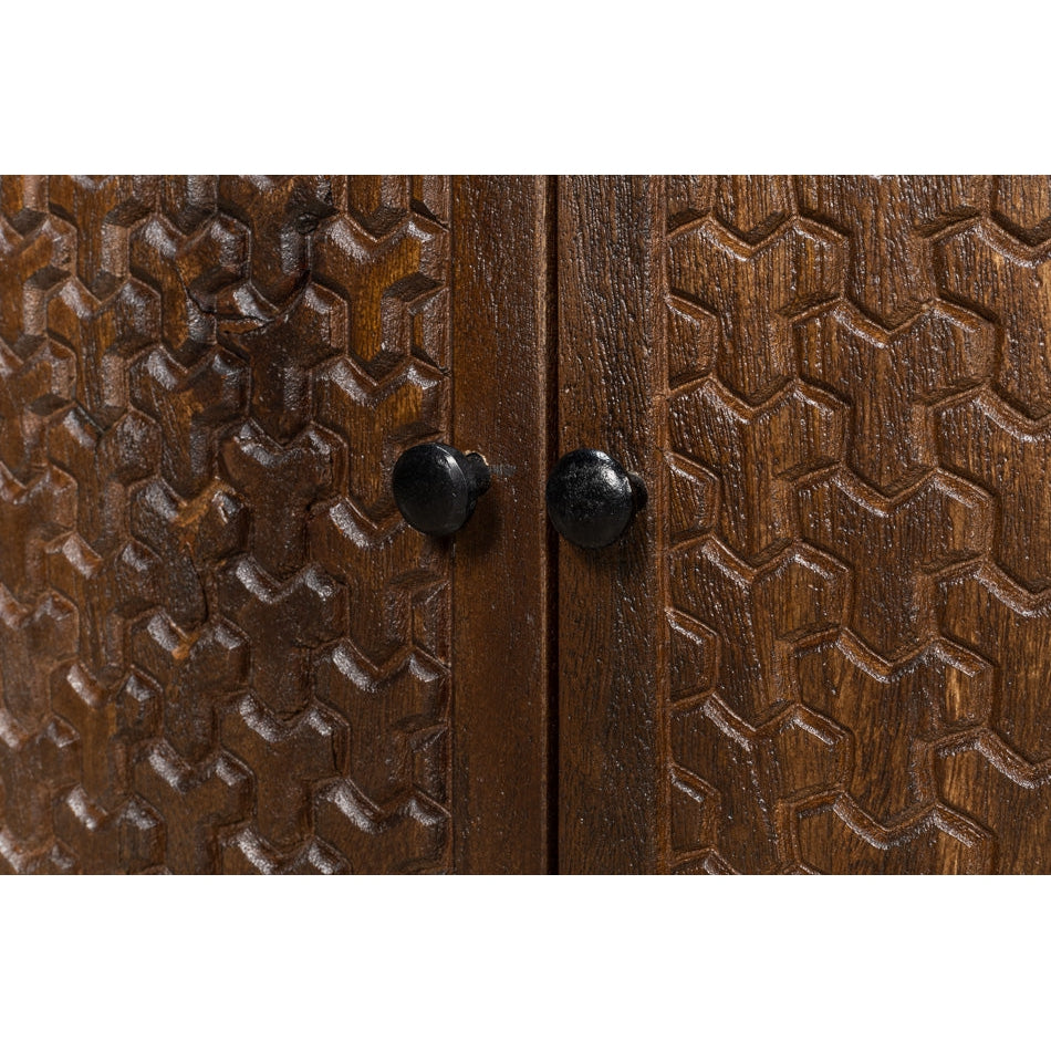 Battle Chainmail 4 Door Sideboard-SARREID-SARREID-53648-Sideboards & Credenzas-4-France and Son