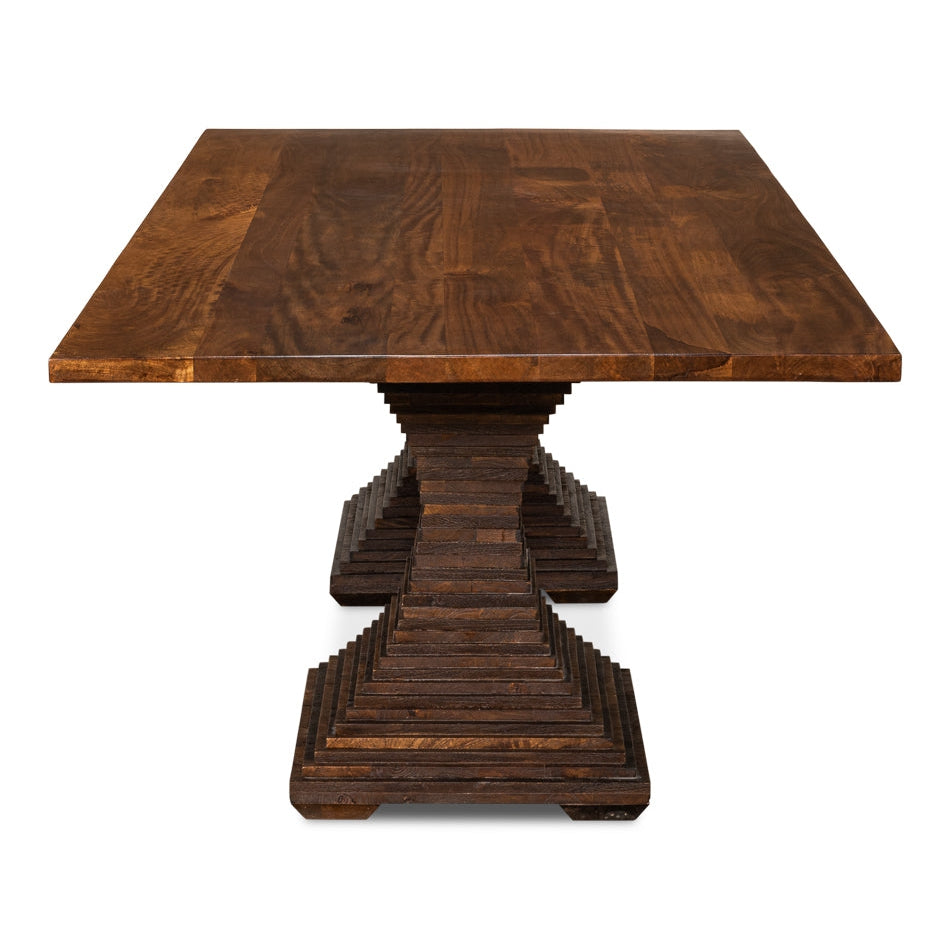 Aesthetic Pedestal Dining Table-SARREID-SARREID-53658-Dining Tables-2-France and Son