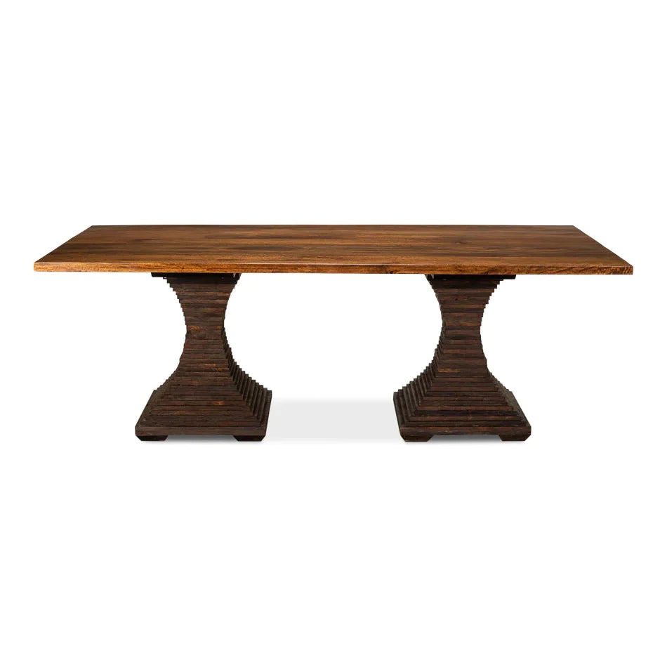 Aesthetic Pedestal Dining Table-SARREID-SARREID-53658-Dining Tables-1-France and Son