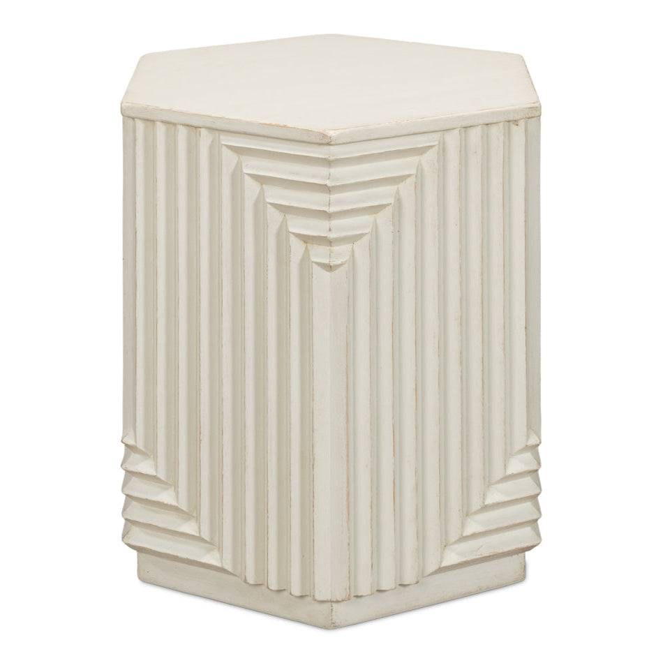 Victor Side Table Antique White-SARREID-SARREID-53687-3-Side Tables-1-France and Son