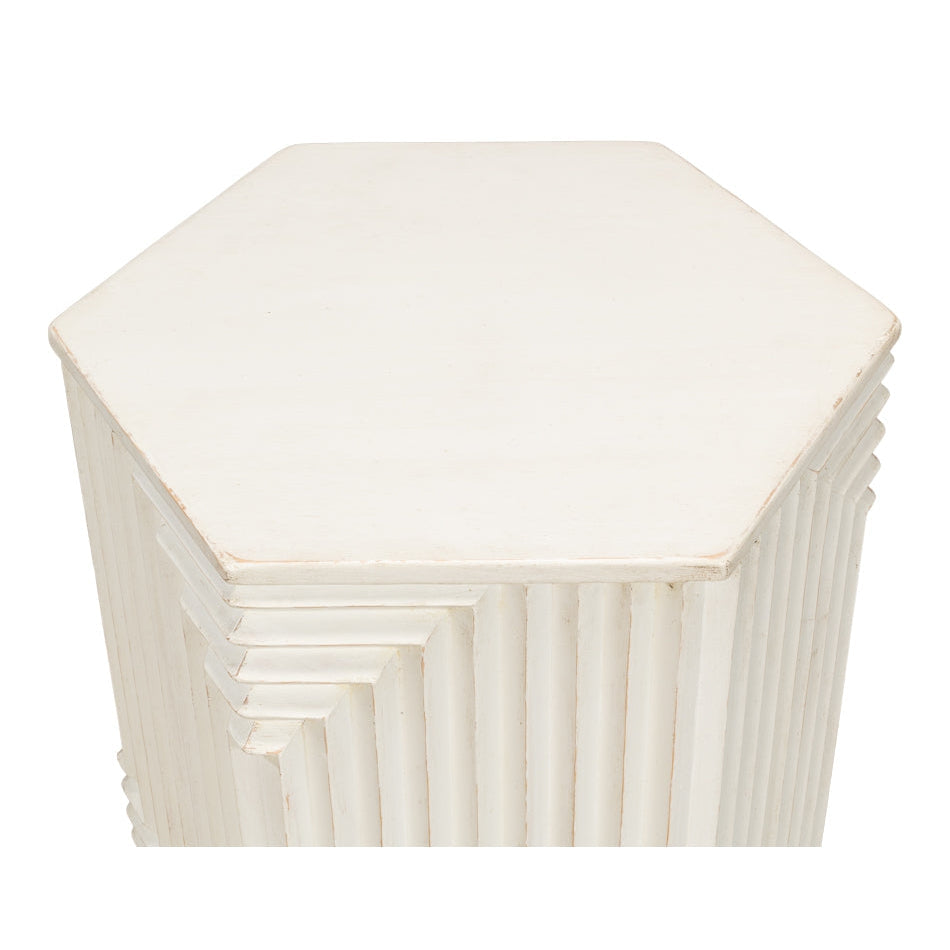 Victor Side Table Antique White-SARREID-SARREID-53687-3-Side Tables-2-France and Son