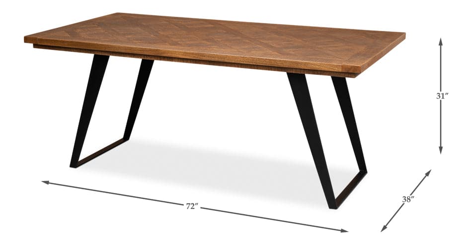 Paige Parquet Top Dining Table