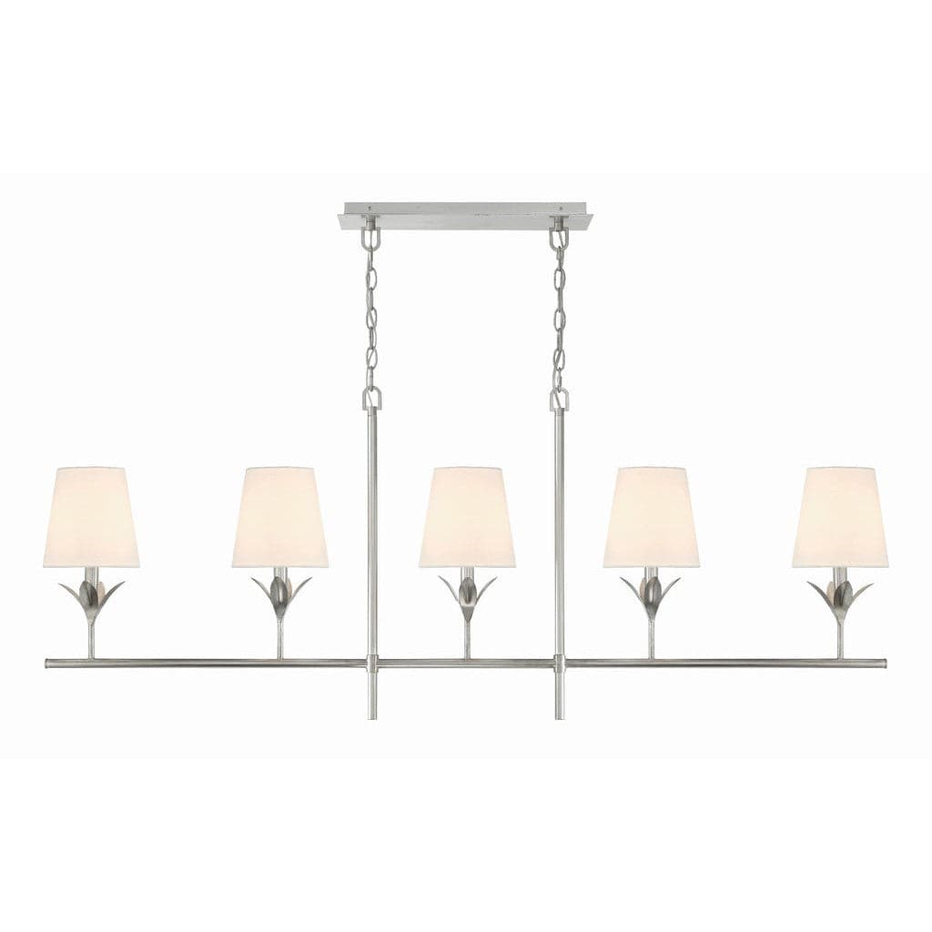 Broche 5 Light Chandelier-Crystorama Lighting Company-CRYSTO-537-SA-ChandeliersAntique Silver-3-France and Son