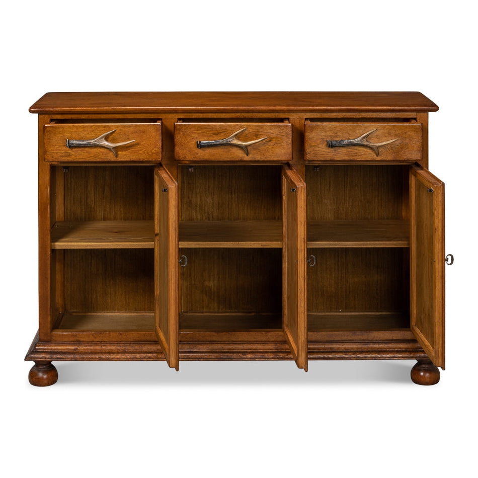 Elk Horn Pulls Sideboard-SARREID-SARREID-53778-Sideboards & Credenzas-2-France and Son