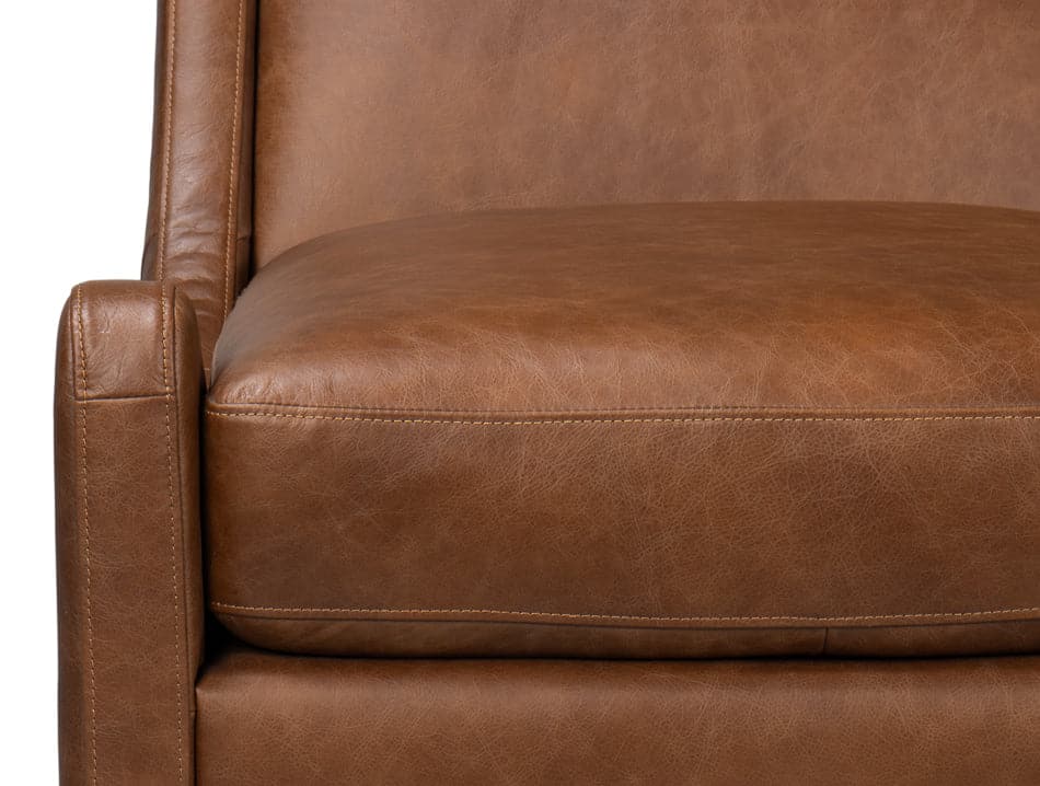 Brandy Accent Chair In Distilled Leather