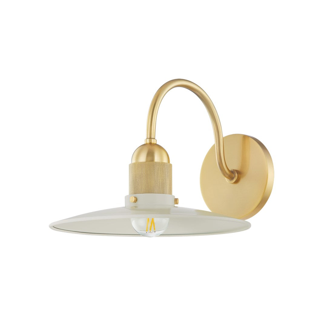 Leanna 1 Light Wall Sconce-Mitzi-HVL-H793101-AGB/SCR-Wall LightingAged Brass with Soft Cream-2-France and Son