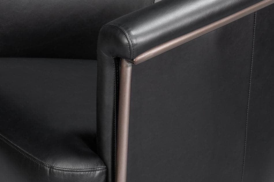 Nagel Distilled Leather Chair, Onyx Black