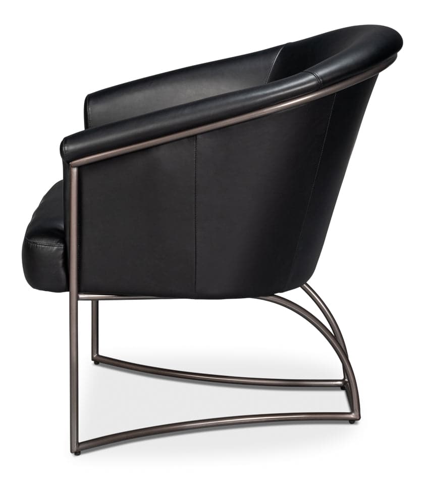 Nagel Distilled Leather Chair, Onyx Black