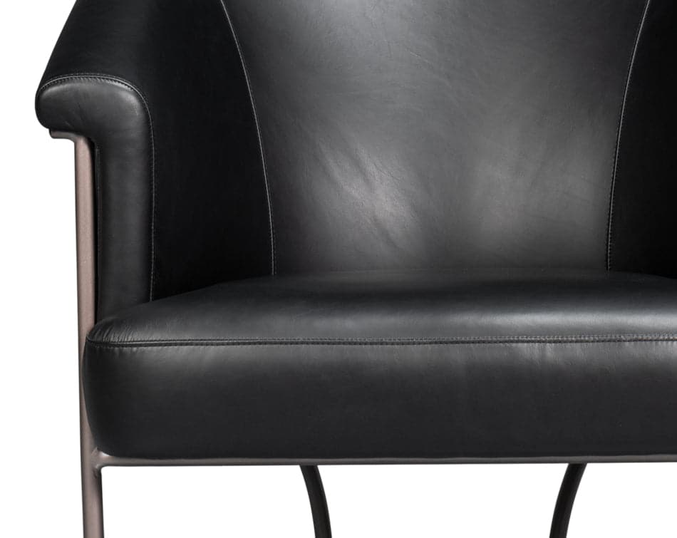 Nagel Distilled Leather Chair, Onyx Black