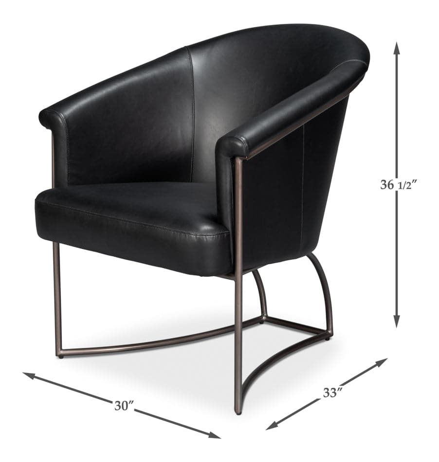 Nagel Distilled Leather Chair, Onyx Black