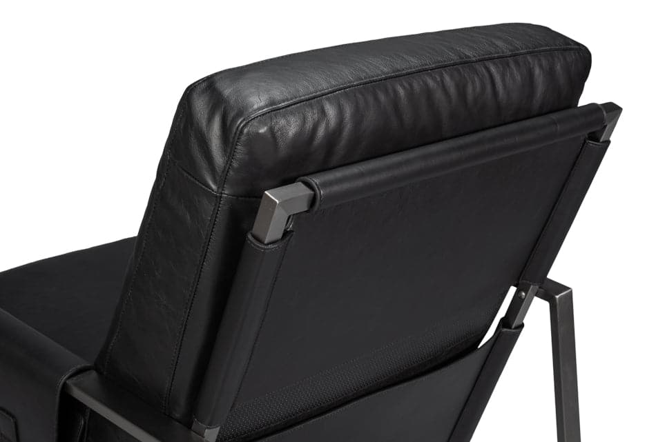 Edmonds Distilled Leather Chair, Onyx Blk