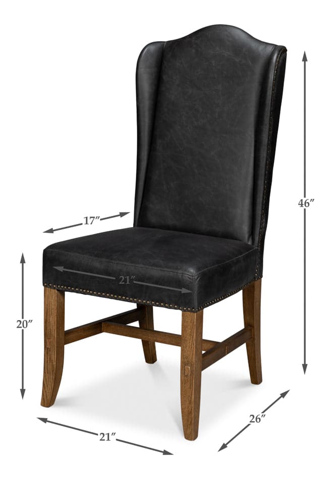 Mercado High Back Dining Chair, Black