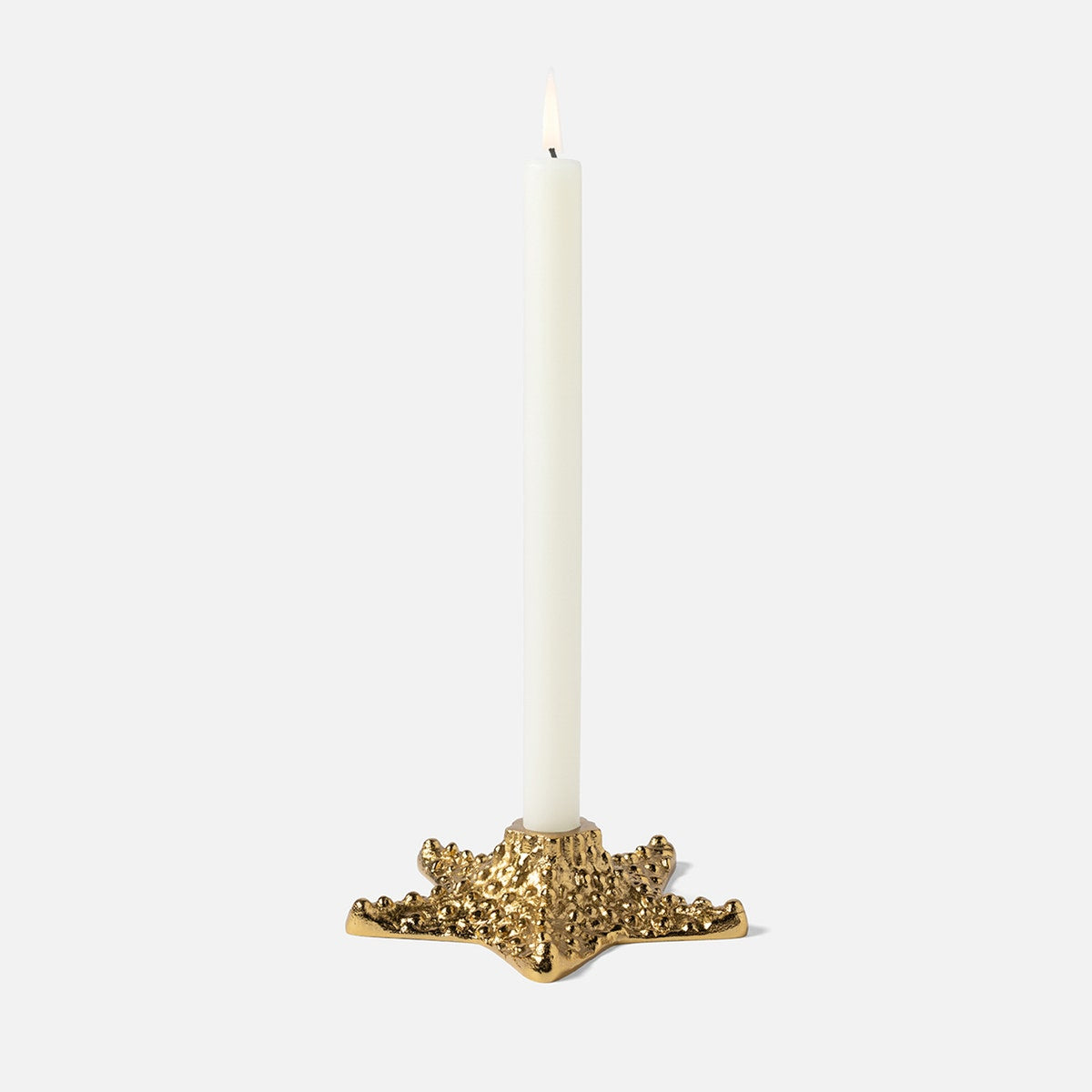Cosima Polished Gold Starfish Candle Holder Aluminum Pack/2