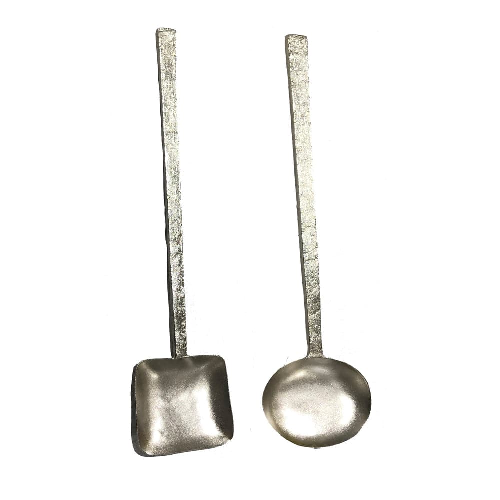 Salad Server Set of 2, Geometry-ABIGAILS-ABIGAILS-549001-Bar DecorSilver-2-France and Son