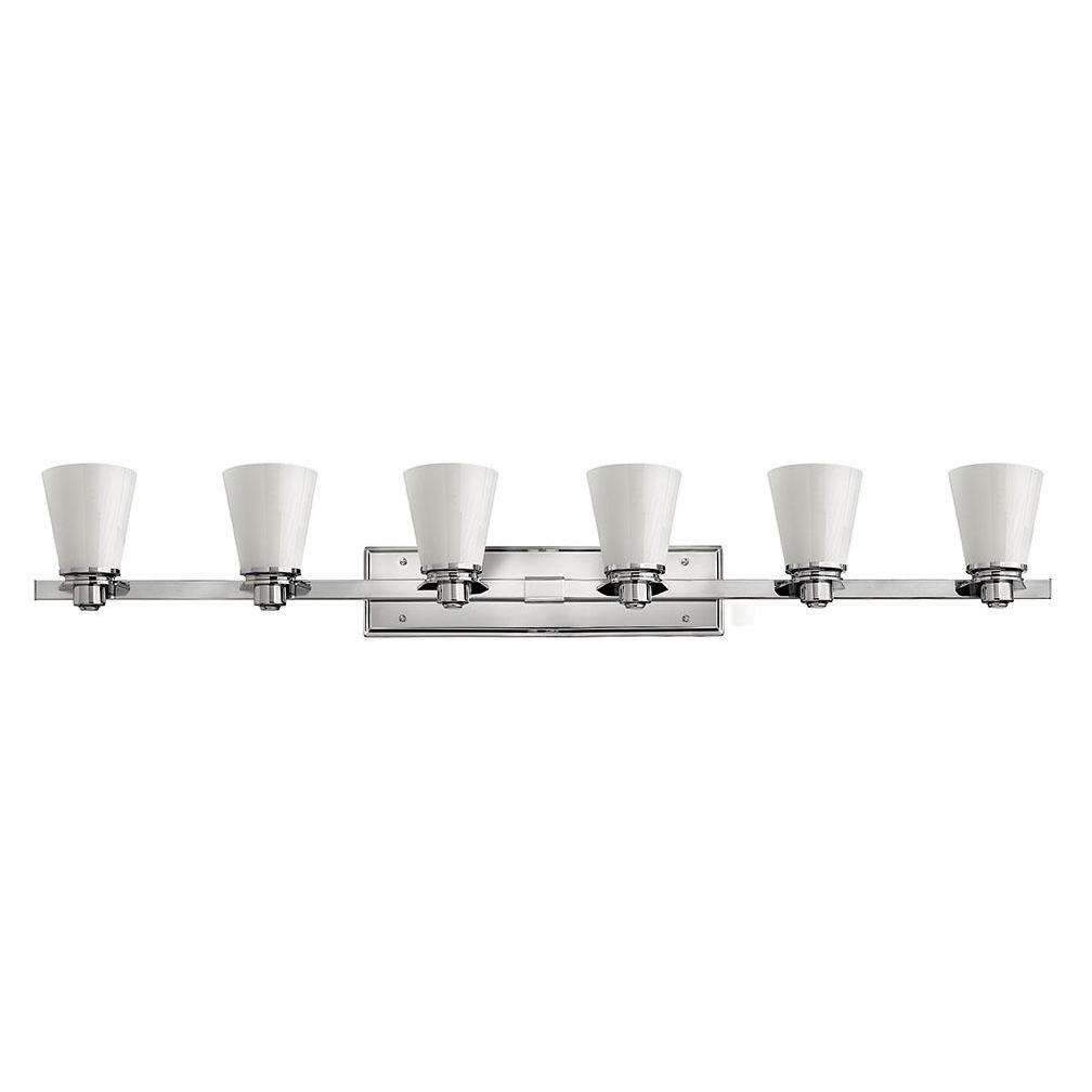 Bath Avon Bath Six Light-Hinkley Lighting-HINKLEY-5556CM-Bathroom LightingChrome with Cased Opal Glass-2-France and Son