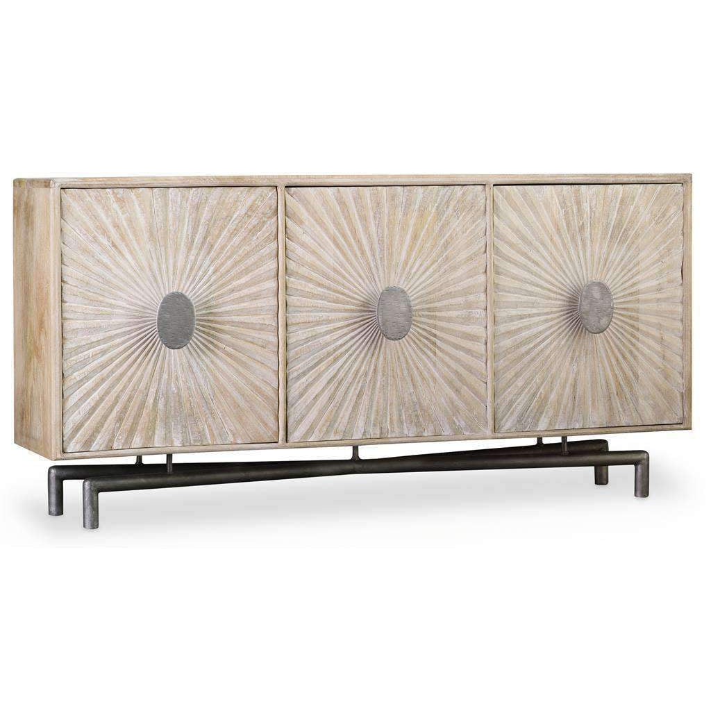 Sunburst Entertainment Console 68"-Hooker-HOOKER-5560-55468-LTWD-Sideboards & CredenzasWhite Wash-1-France and Son