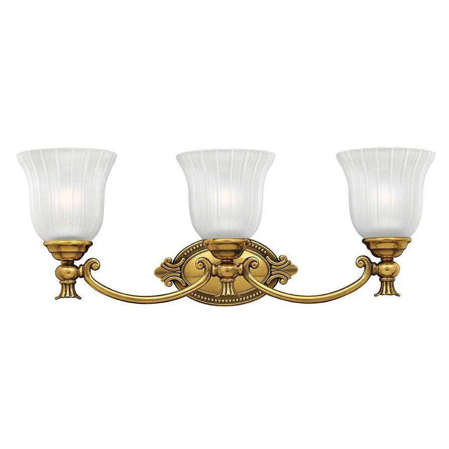 Bath Francoise Bath Three Light Burnished Brass-Hinkley Lighting-HINKLEY-5583BB-Bathroom Lighting-1-France and Son