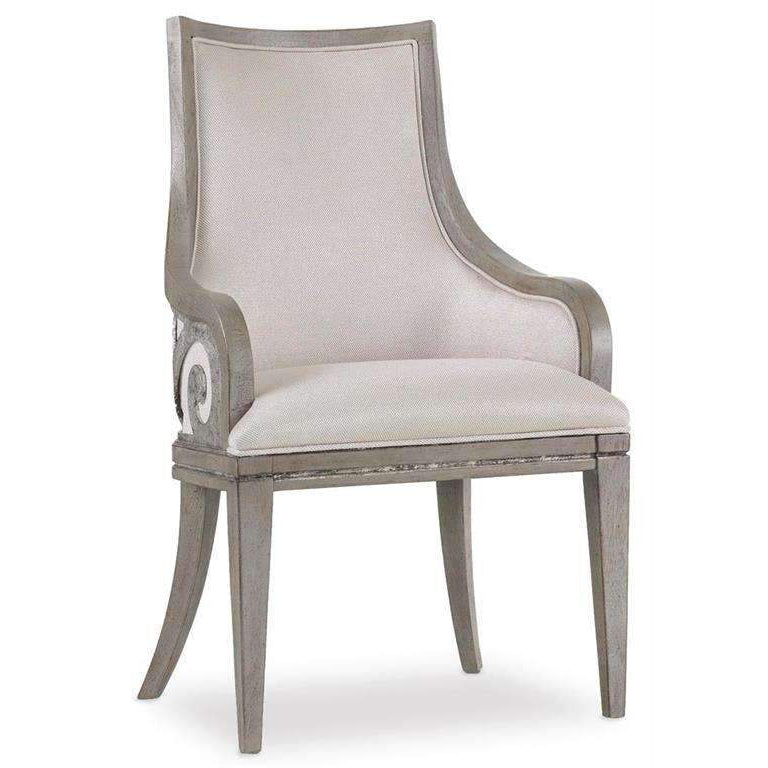 Sanctuary Upholstered Arm Chair-Hooker-HOOKER-5603-75400-LTBR-Dining Chairs-1-France and Son