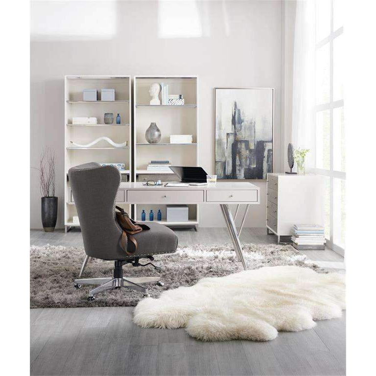 Sophisticated Contemporary Writing Desk 60"-Hooker-HOOKER-5622-10460-WH-Desks-4-France and Son