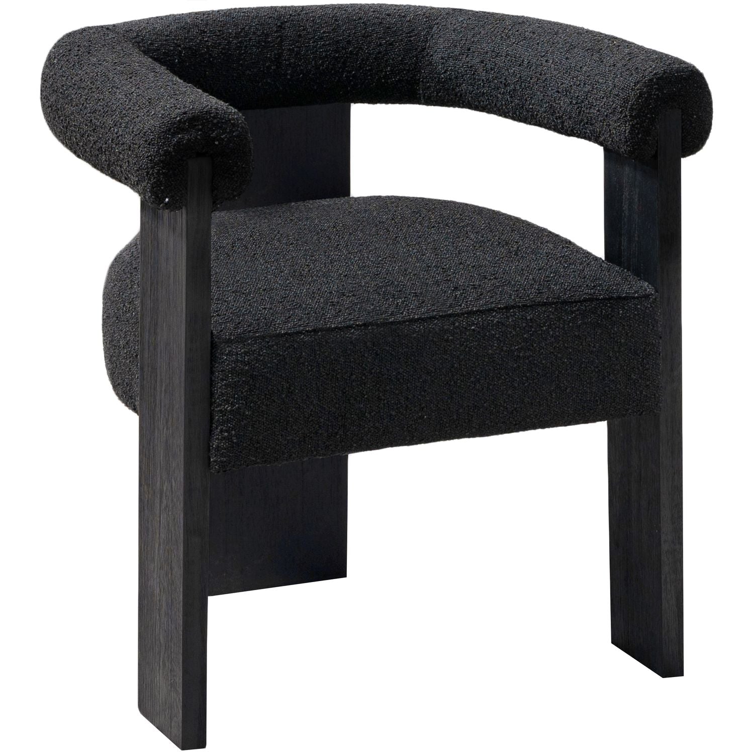 Barrel Boucle Fabric Upholstered Dining Chair