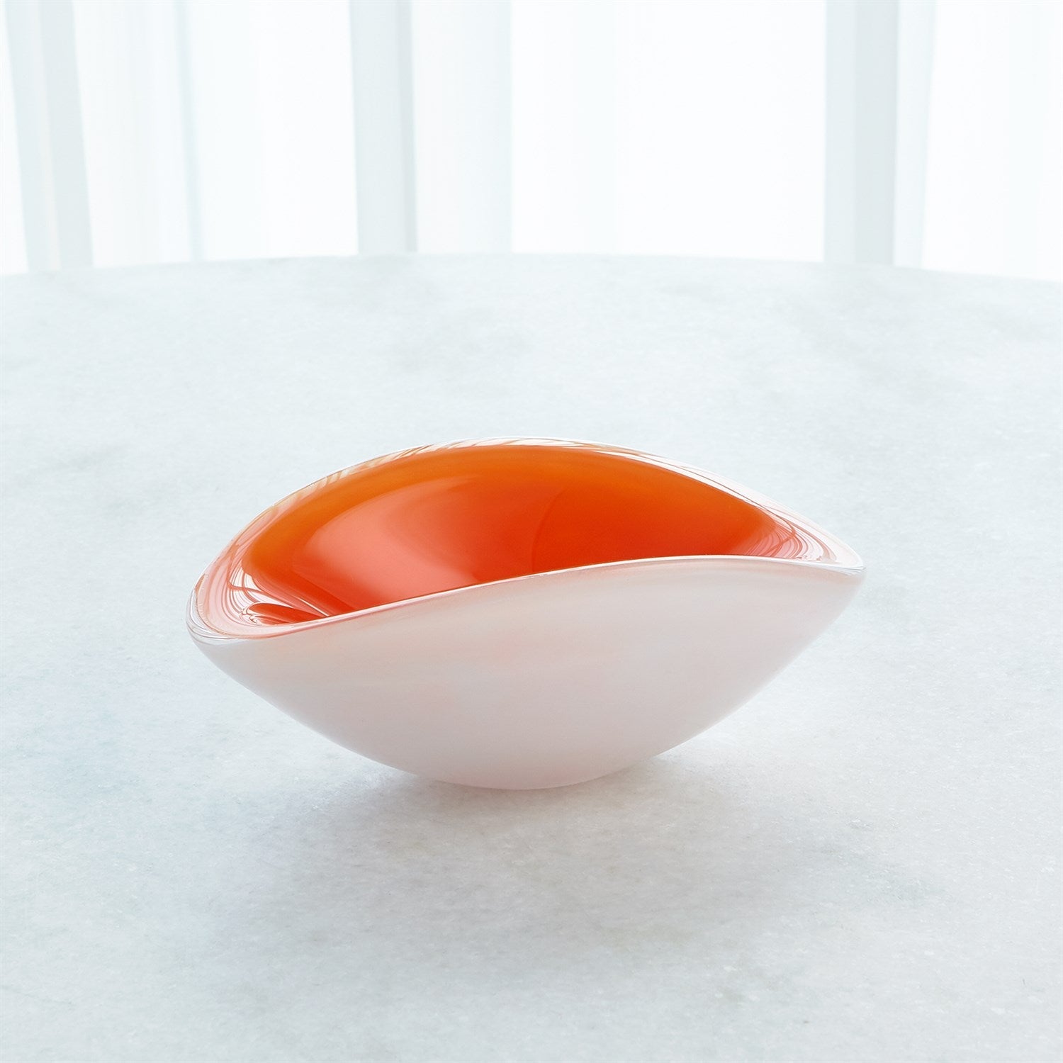 Pinched Cased Glass Bowl-Global Views-GVSA-6.60566-BowlsOrange-Small-2-France and Son