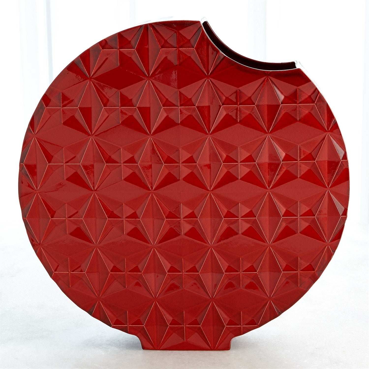 Geometric Vase-Global Views-GVSA-1.10830-VasesRed-1-France and Son