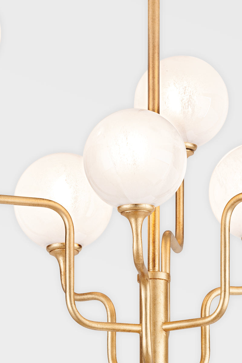 Onyx 6 Light Chandelier Vintage Gold Leaf-Corbett Lighting-CORBETT-332-28-VGL-Chandeliers-3-France and Son