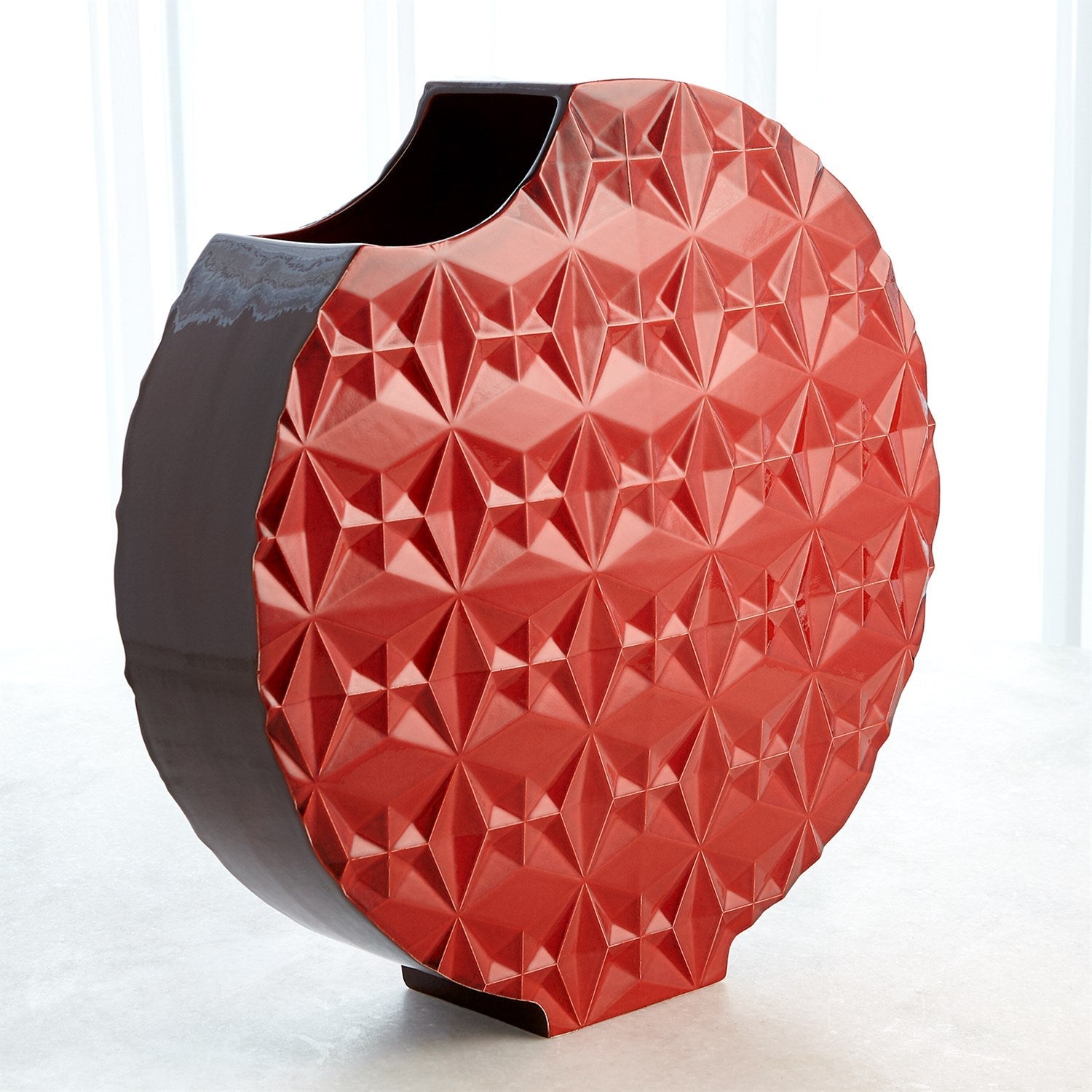 Geometric Vase-Global Views-GVSA-1.10830-VasesRed-2-France and Son