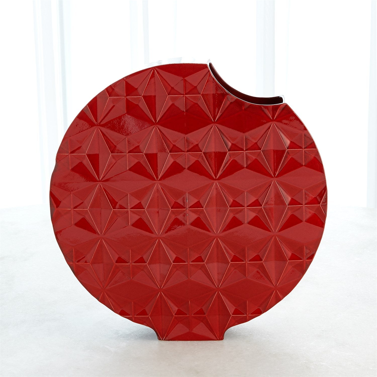 Geometric Vase-Global Views-GVSA-1.10831-VasesRed-Small-5-France and Son