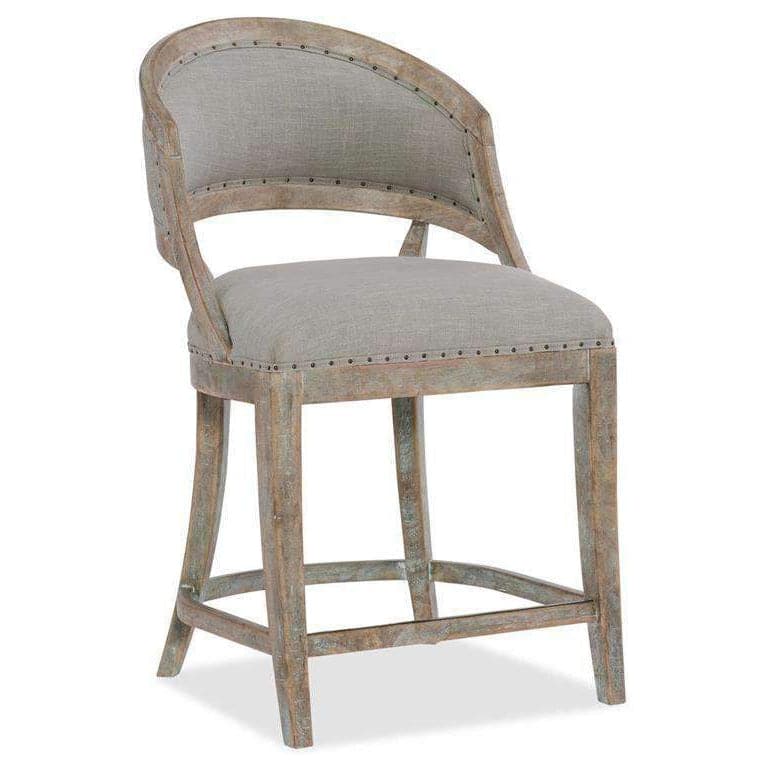 Boheme Garnier Barrel Back Counter Stool-Hooker-HOOKER-5750-25350-MWD-Bar Stools-1-France and Son