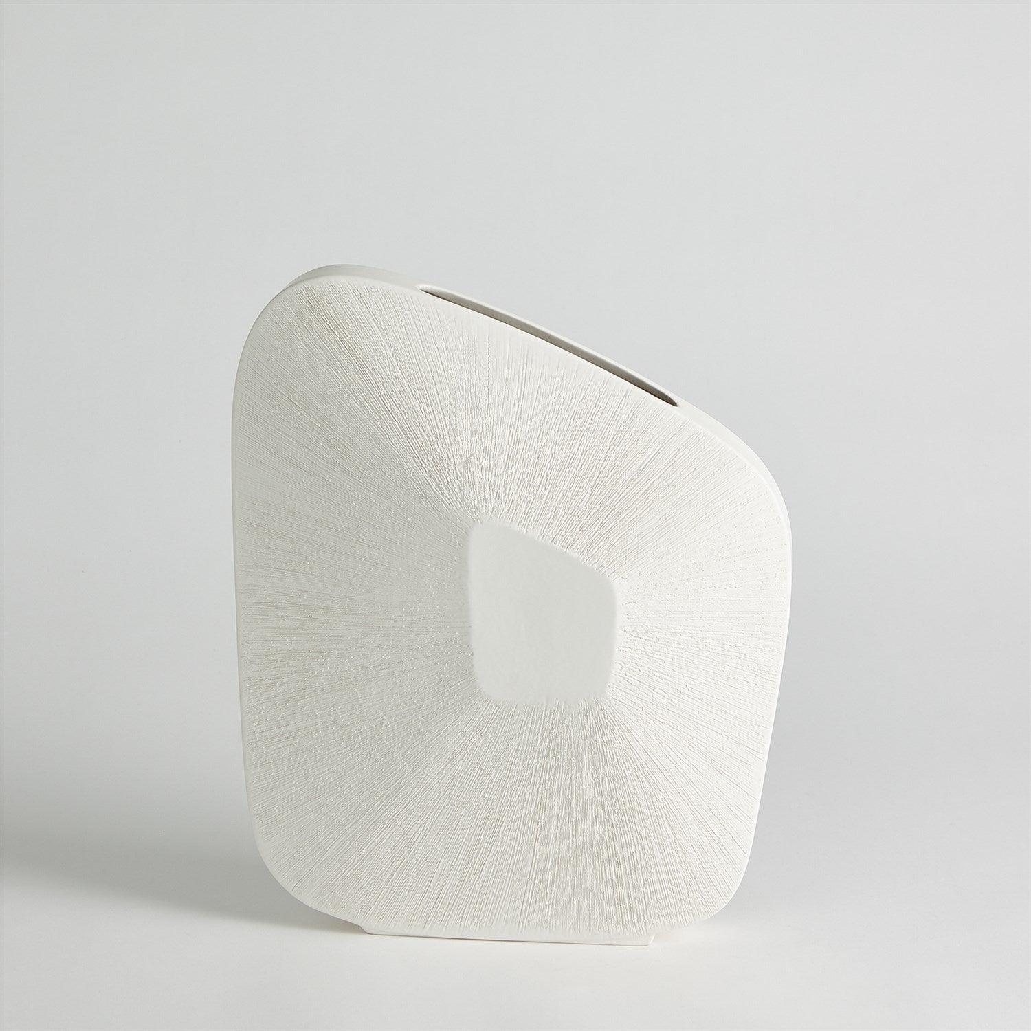 Offset Square Scratch Vase-Global Views-GVSA-7.10479-VasesMatte White-Wide-7-France and Son