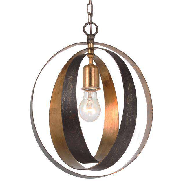 Luna 1 Light Bronze & Gold Sphere Mini Chandelier-Crystorama Lighting Company-CRYSTO-580-EB-GA-Chandeliers-1-France and Son