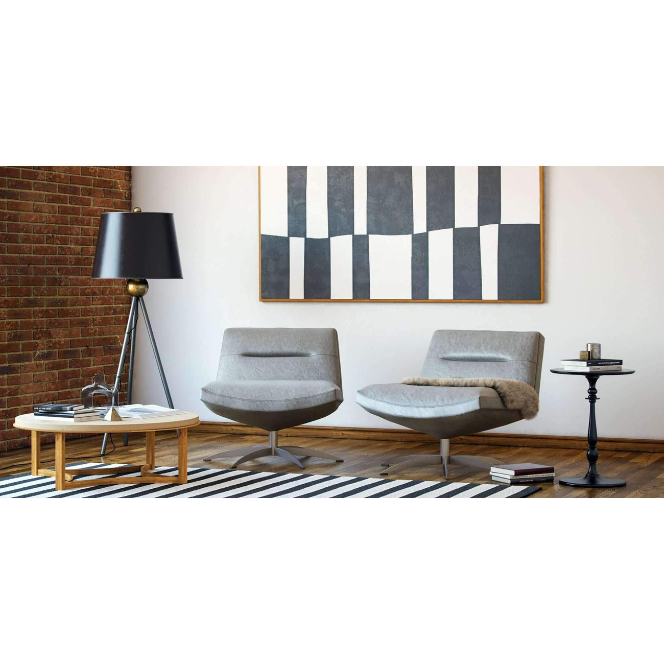 Dorset Swivel Chair-Moroni Leather-MORONI-58006C2184-Lounge ChairsCloud Grey-2-France and Son