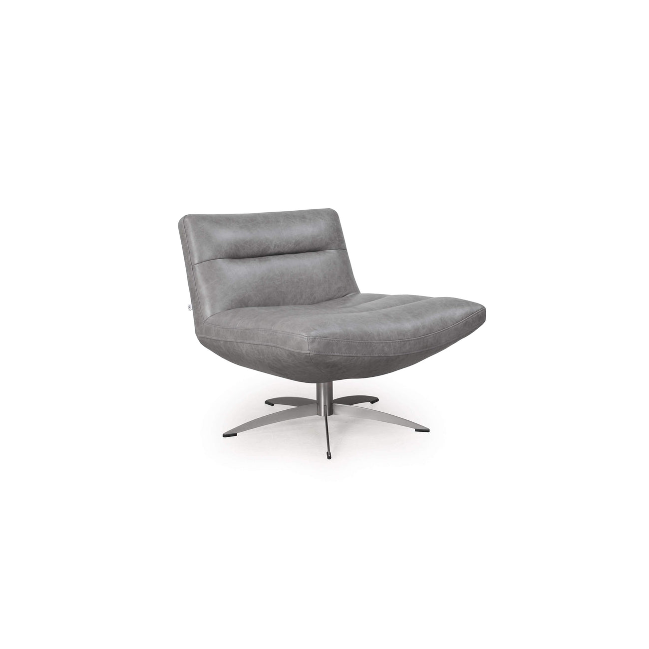Dorset Swivel Chair-Moroni Leather-MORONI-58006C2184-Lounge ChairsCloud Grey-1-France and Son