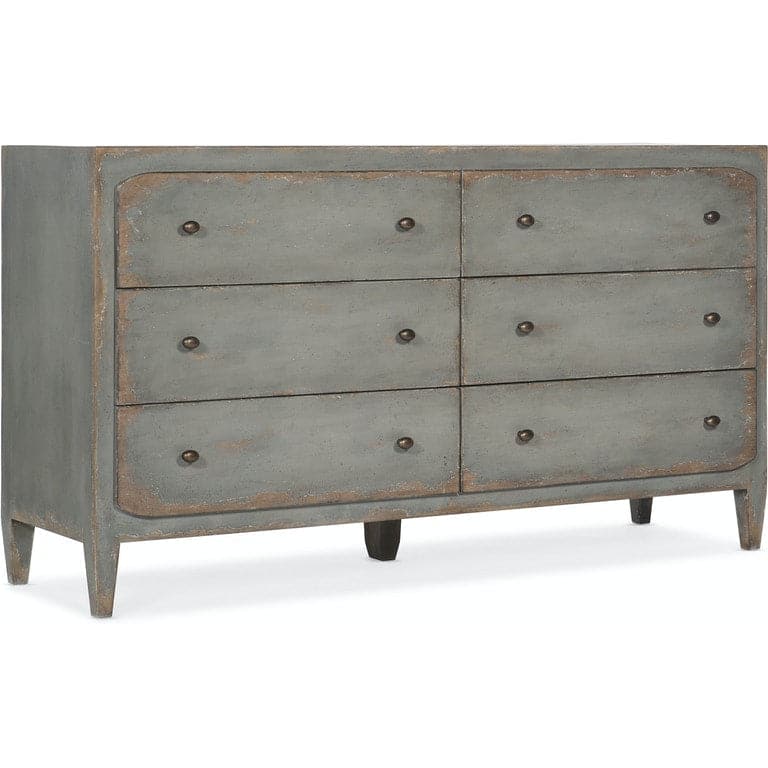 Six-Drawer Dresser- Speckled Gray-Hooker-HOOKER-5805-90002-95-Dressers-1-France and Son